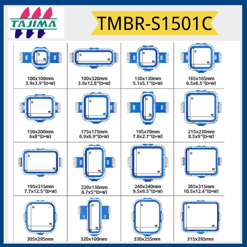 Embroidery Zone - Sewpassion-タジマ刺繍機用マグネット式刺繍枠、TMBR-S1501C