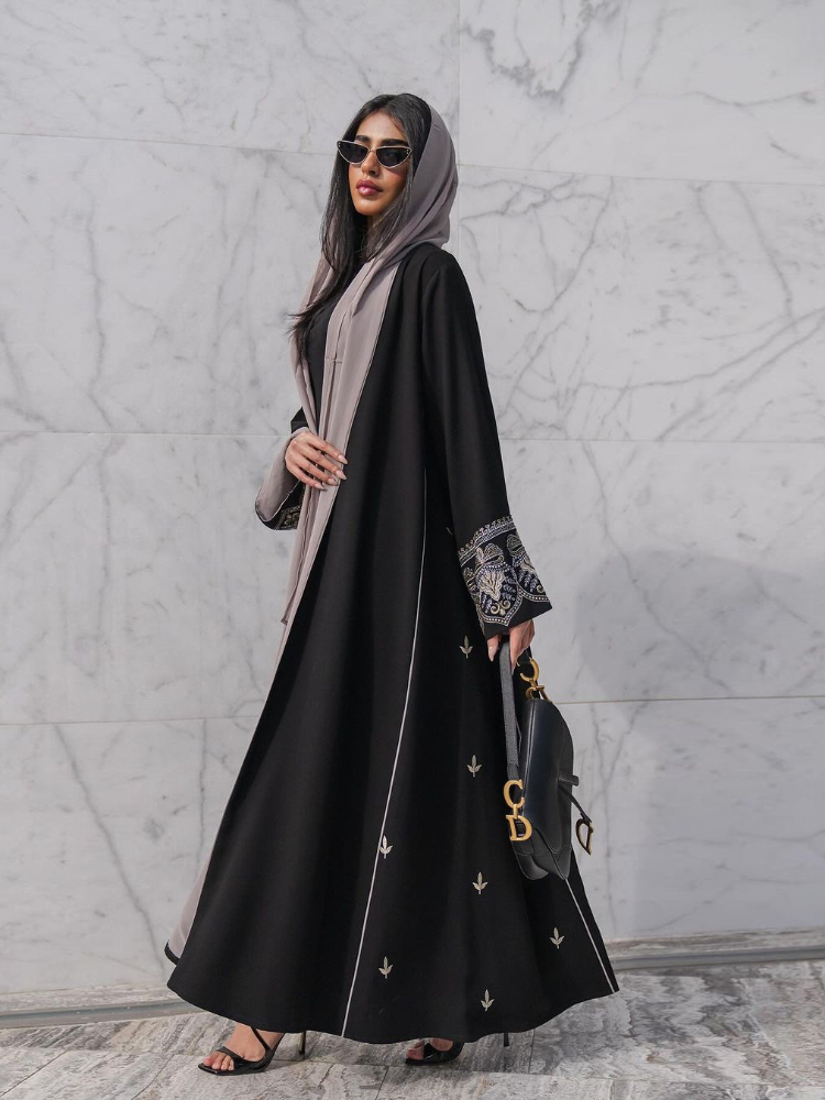 Embroidery Kaftan - イスラム教徒の女性のためのアバヤ,スカーフのないパーティードレス