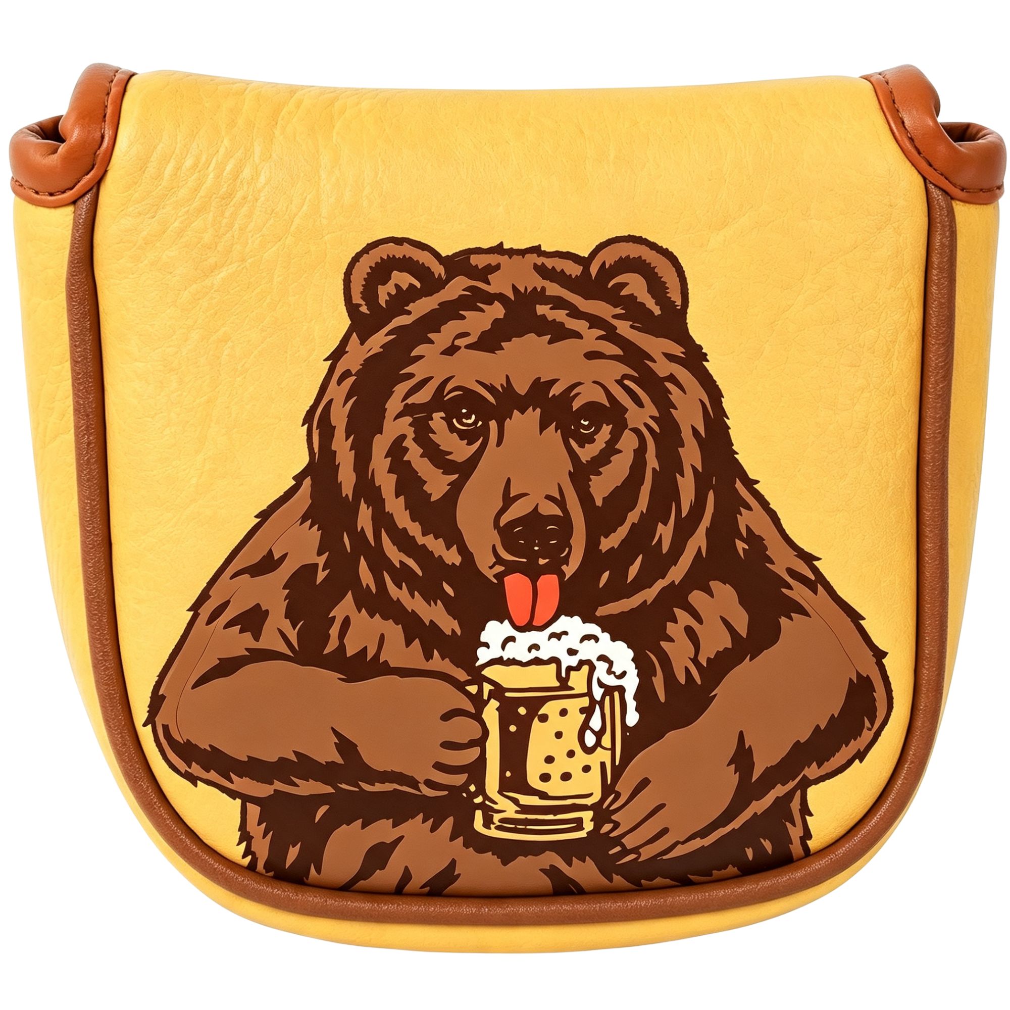 Embroidery Xmas - スカル刺繍ゴルフマレットパターヘッドカバー ビールベアデザイン付き ほとんどのブランドに対応、男性ゴルファー向けゴルフアクセサリー クリスマス
