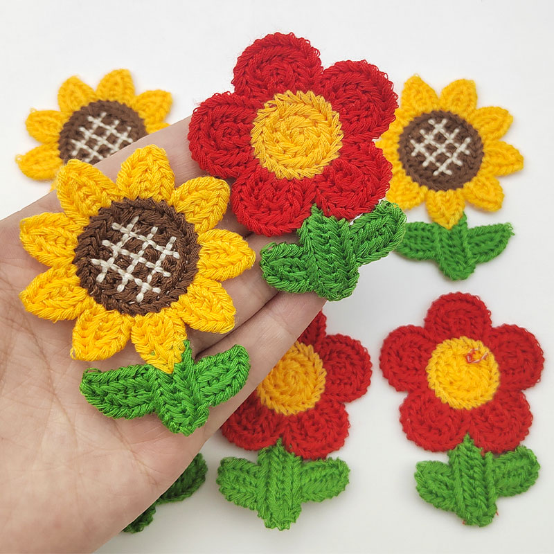 Embroidery On Socks - 10 個ひまわり刺繍パッチ DIY パック衣料品アクセサリーヘアクリップ靴靴下帽子バッグ用