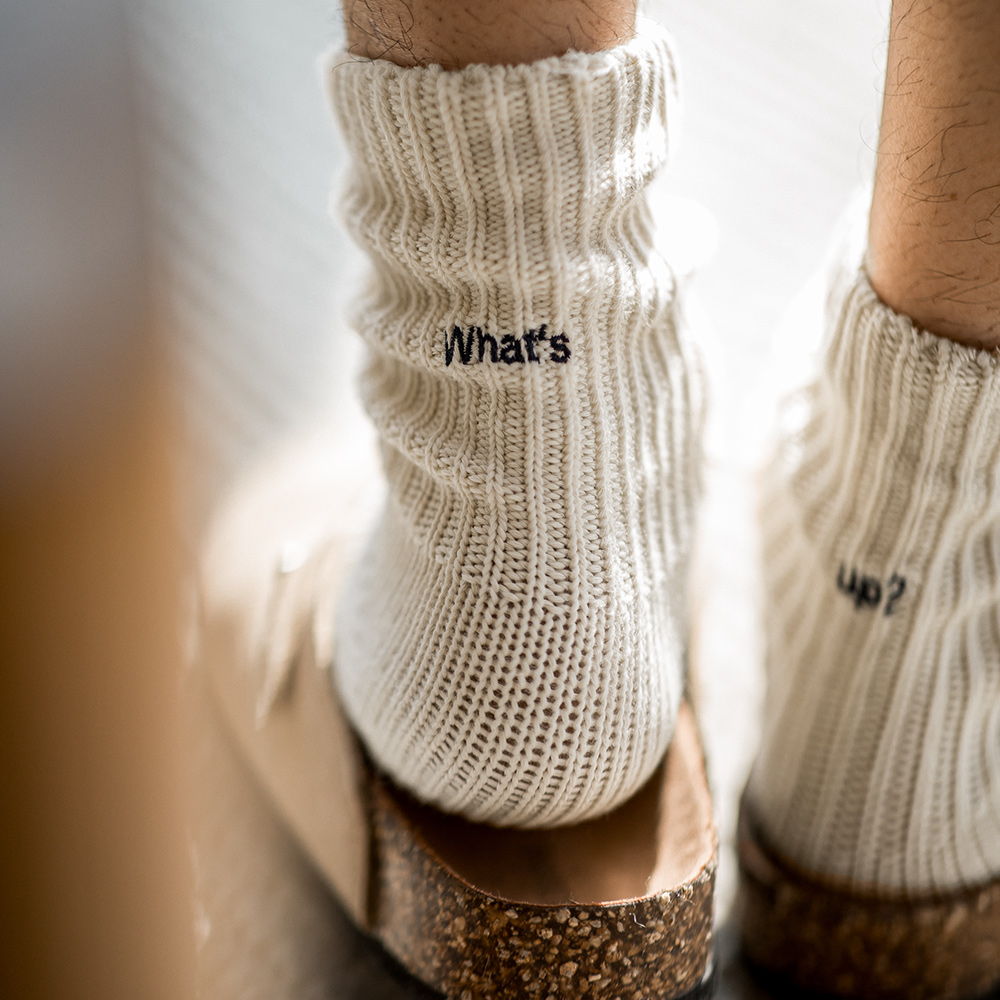 Embroidery On Socks - Maden 3 パック ペア ヴィンテージ 粗ステッチ