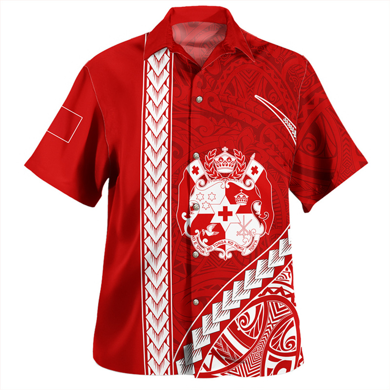Embroidery Legacy - 男性用Tribal tongaフラッグエンブレムプリントシャツ、グラフィックショートシャツ、アルバギーシャツ、腕のコート、ファッショントップス、3D、夏、新しい
