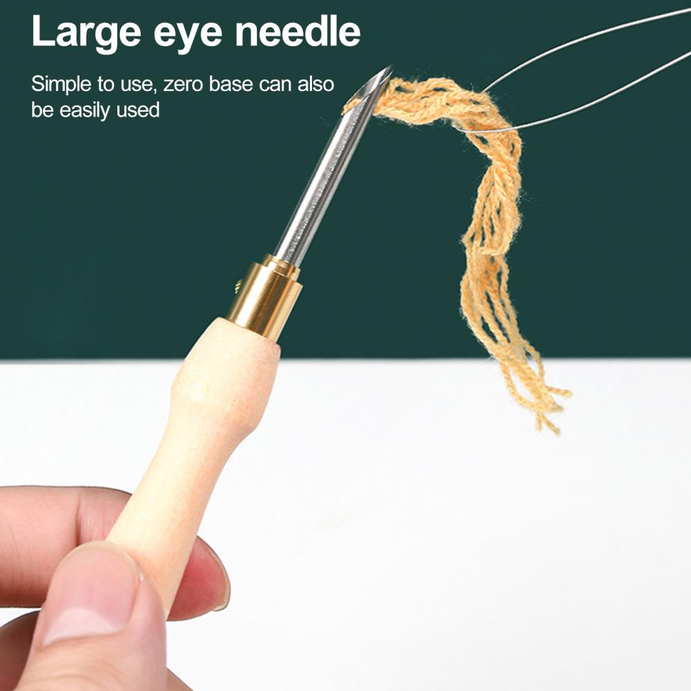 Punch Needle Handle - 刺繍針木製ハンドル編み針刺繍パンチ針ペン織りツール DIY クラフトステッチアップリケ
