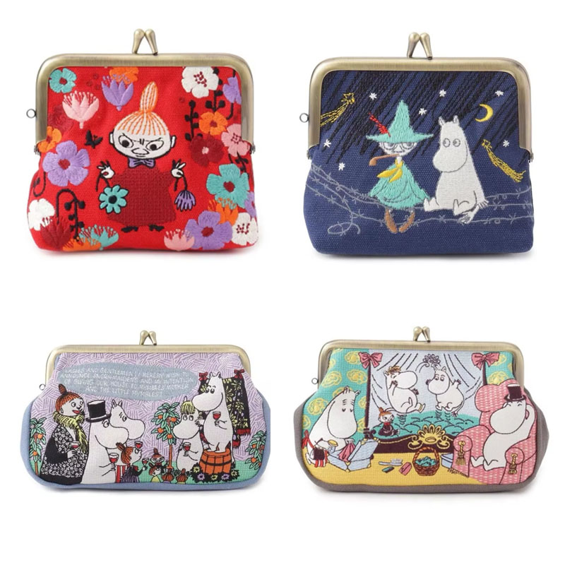 Embroidery Wallet - ホットアニメムーミンかわいいシリーズ収納バッグ創造性漫画の役割リトルマイかわいい刺繍ポータブル多機能財布