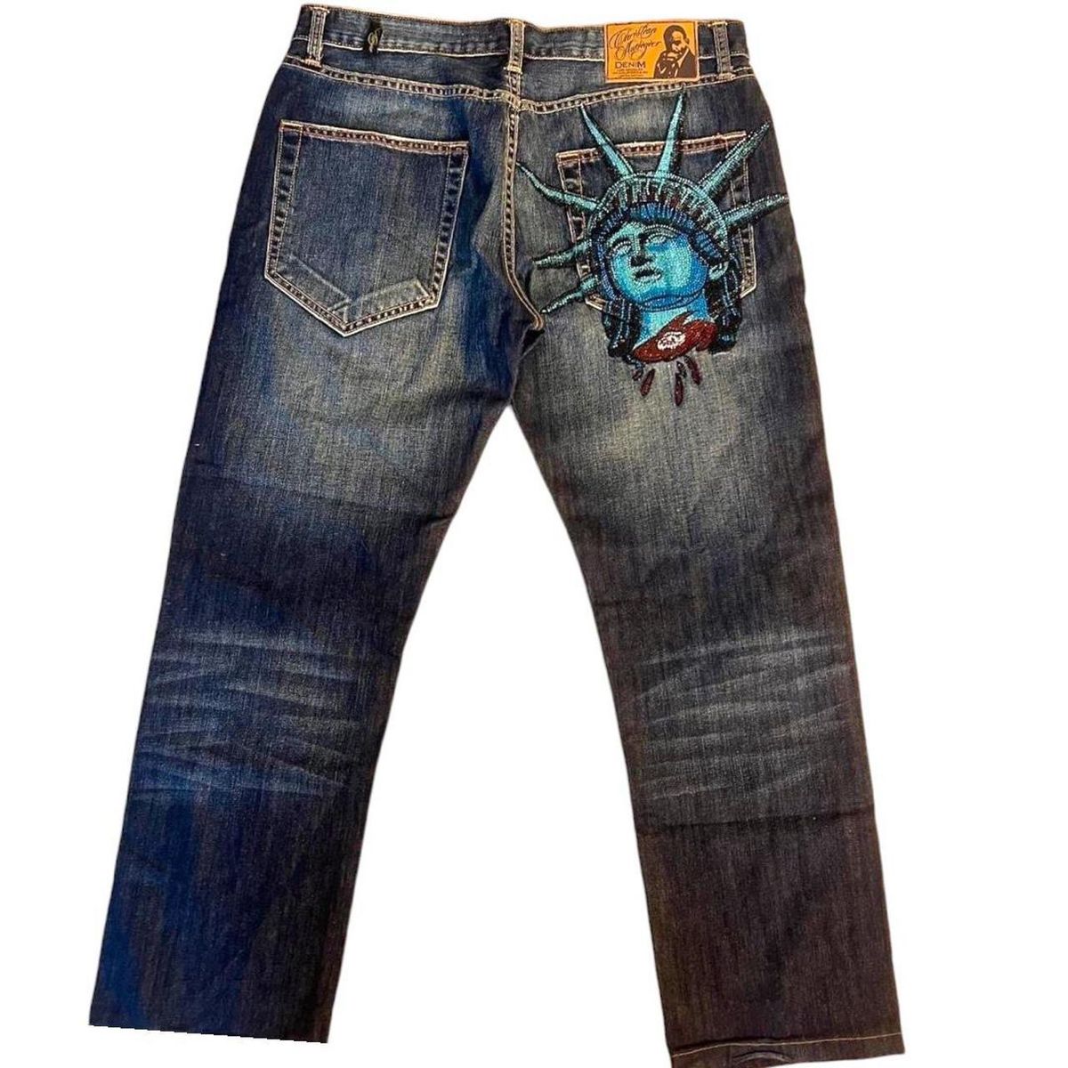 Y2K 2000年代 自由の女神 ダイヤモンド ジーンズ カ - Embroidery Jeans Sakura のレビューと価格