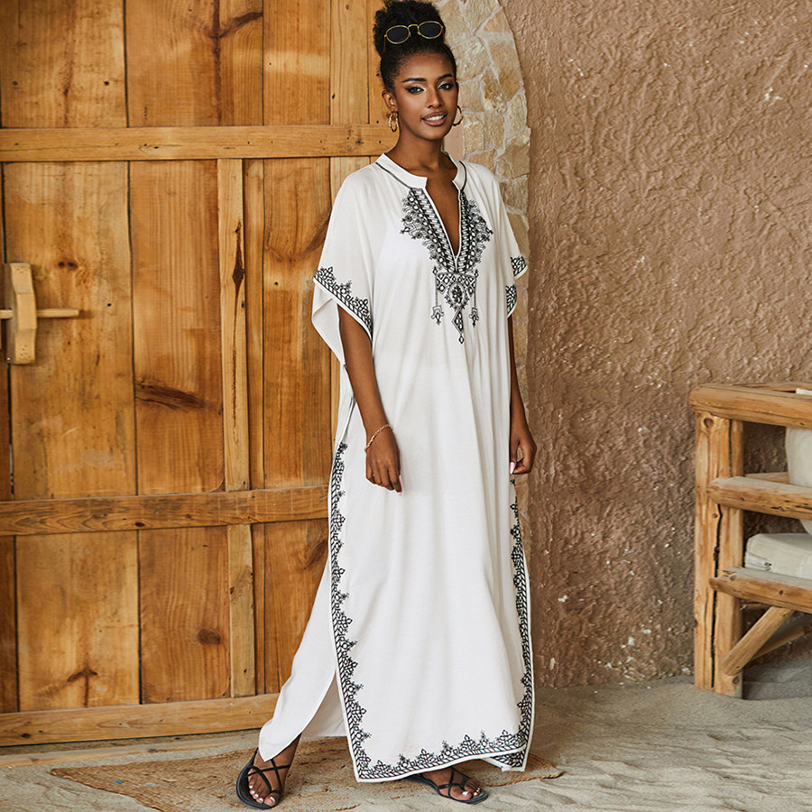 女性のための刺embroideredカフタンドレス、女性のた - Embroidery Kaftan のレビューと価格
