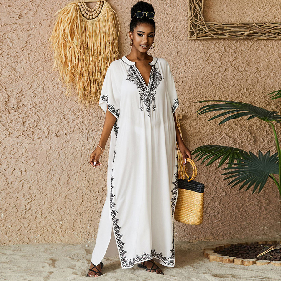 女性のための刺embroideredカフタンドレス、女性のた - Embroidery Kaftan のレビューと価格