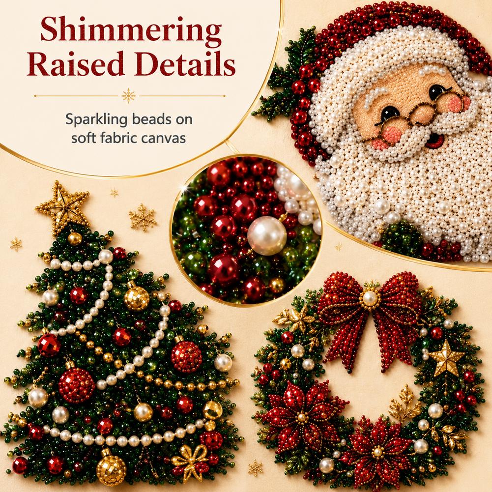 クリスマス サンタクロース パールアート DIYキット 額入 - Embroidery Xmas のレビューと価格