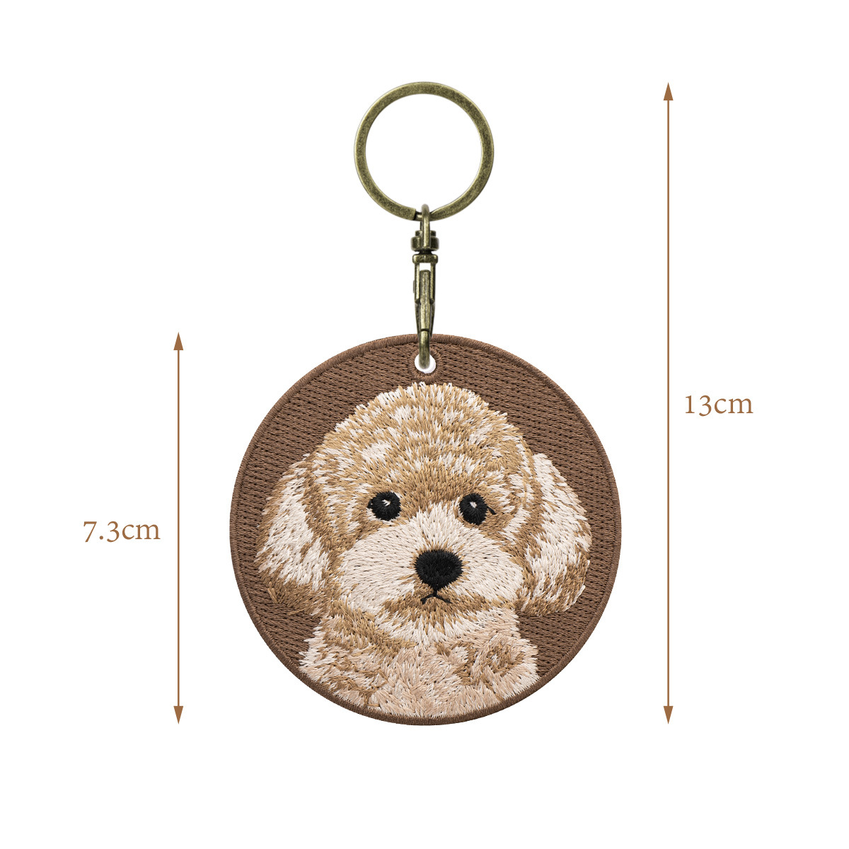 1個の刺繍入り犬のパッチキーチェーン - かわいいペットをテ - Embroidery Xmas のレビューと価格