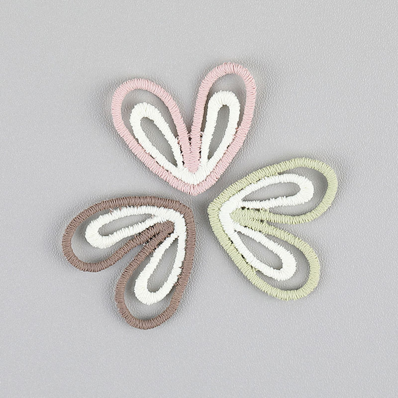 20個入りのかわいい刺繍入り中空ウサギ耳パッチ、DIYヘアク - Embroidery On Socks のレビューと価格