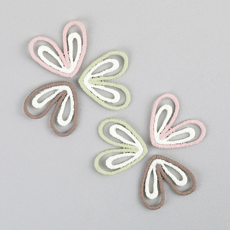 20個入りのかわいい刺繍入り中空ウサギ耳パッチ、DIYヘアク - Embroidery On Socks のレビューと価格