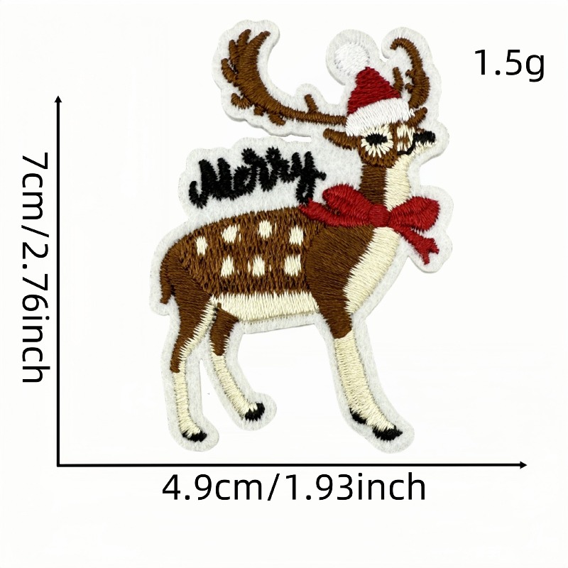 ヴィンテージクリスマスアイロン接着刺繍パッチ 鹿 サンタ ソ - Embroidery Xmas のレビューと価格