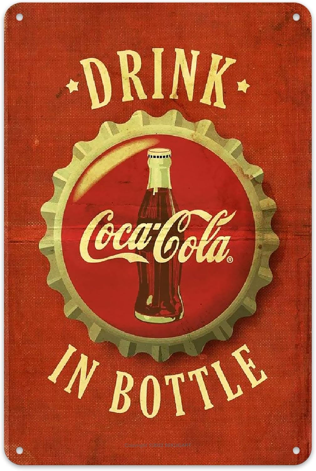 ヴィンテージ コカ・コーラ メタル ウォールアート - ボト - Embroidery Water のレビューと価格