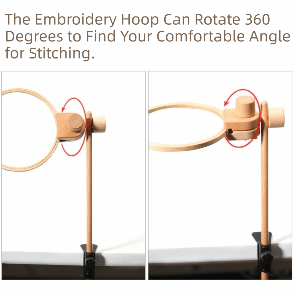 ブナ材刺繍フレームラップスタンド 360度回転調整可能なクラ - Embroidery Zone のレビューと価格