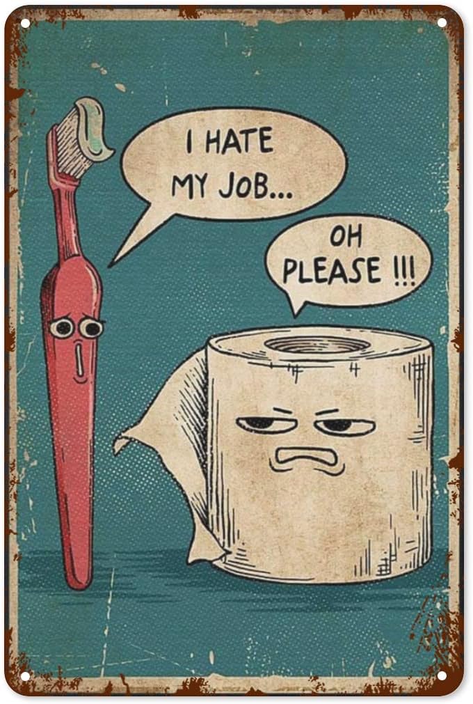 ヴィンテージメタルブリキ看板「I Hate My Jobs」 - Embroidery Water のレビューと価格