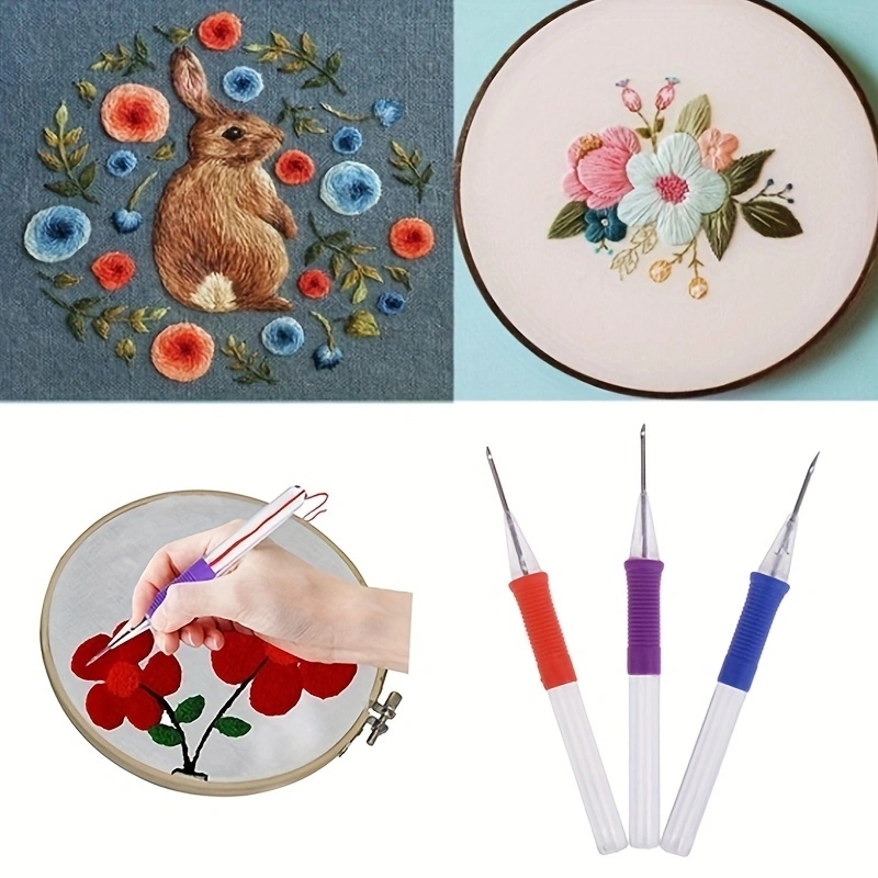 クロスステッチ,DIY刺embroideryペン,手刺し針, - Punch Needle Handle のレビューと価格