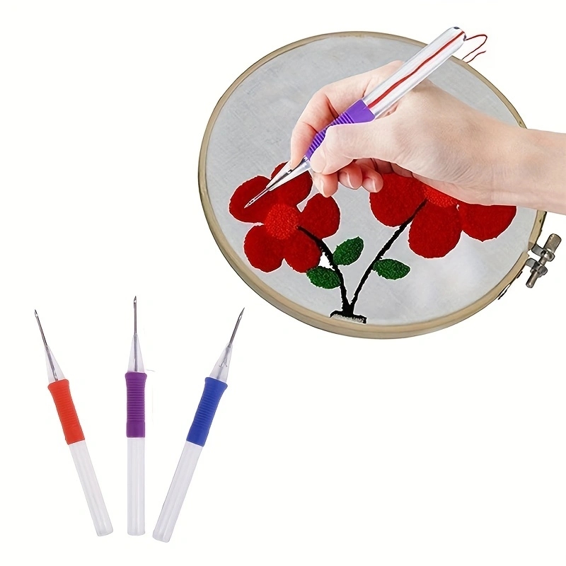 クロスステッチ,DIY刺embroideryペン,手刺し針, - Punch Needle Handle のレビューと価格