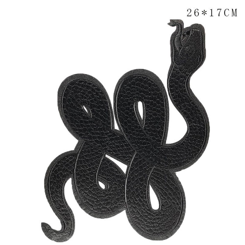 1Pc 黒ヘビ刺繍パッチアイロンパッチ縫製用品ジャケット布 - Embroidery Alpha のレビューと価格
