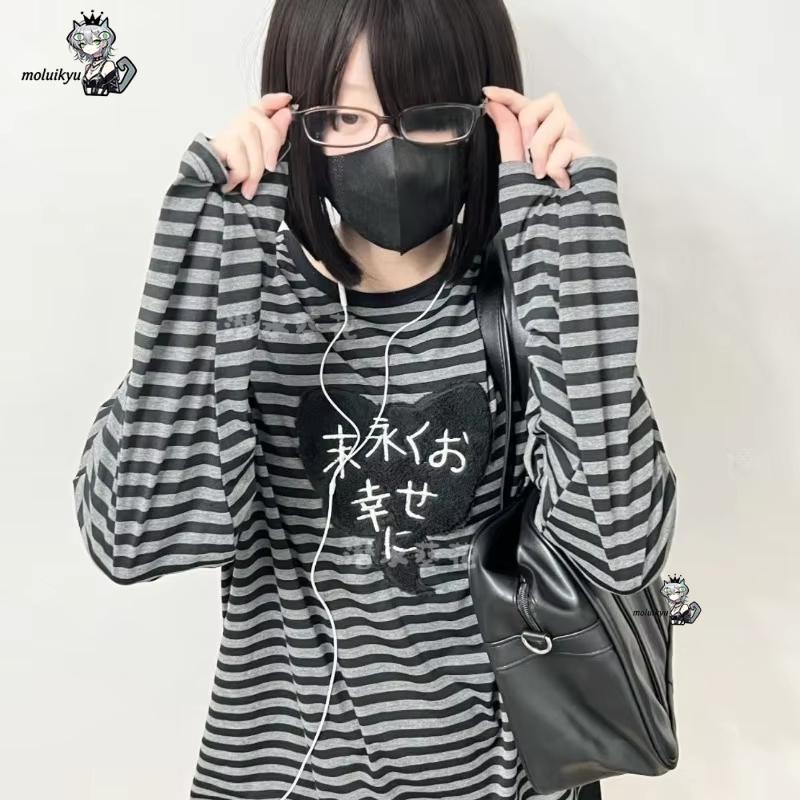 Y2K アメリカンパンクヴィンテージ O ネック長袖シャツオ - Embroidery Designer のレビューと価格