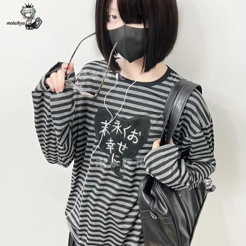 Y2K アメリカンパンクヴィンテージ O ネック長袖シャツオ - Embroidery Designer のレビューと価格