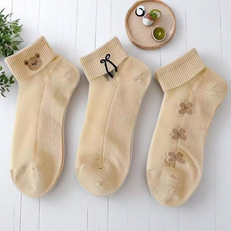 レディース シアー アイスシルク ポリエステル ボートソック - Embroidery On Socks のレビューと価格