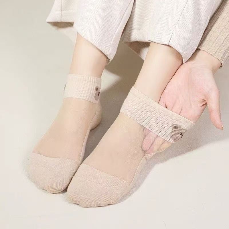 レディース シアー アイスシルク ポリエステル ボートソック - Embroidery On Socks のレビューと価格