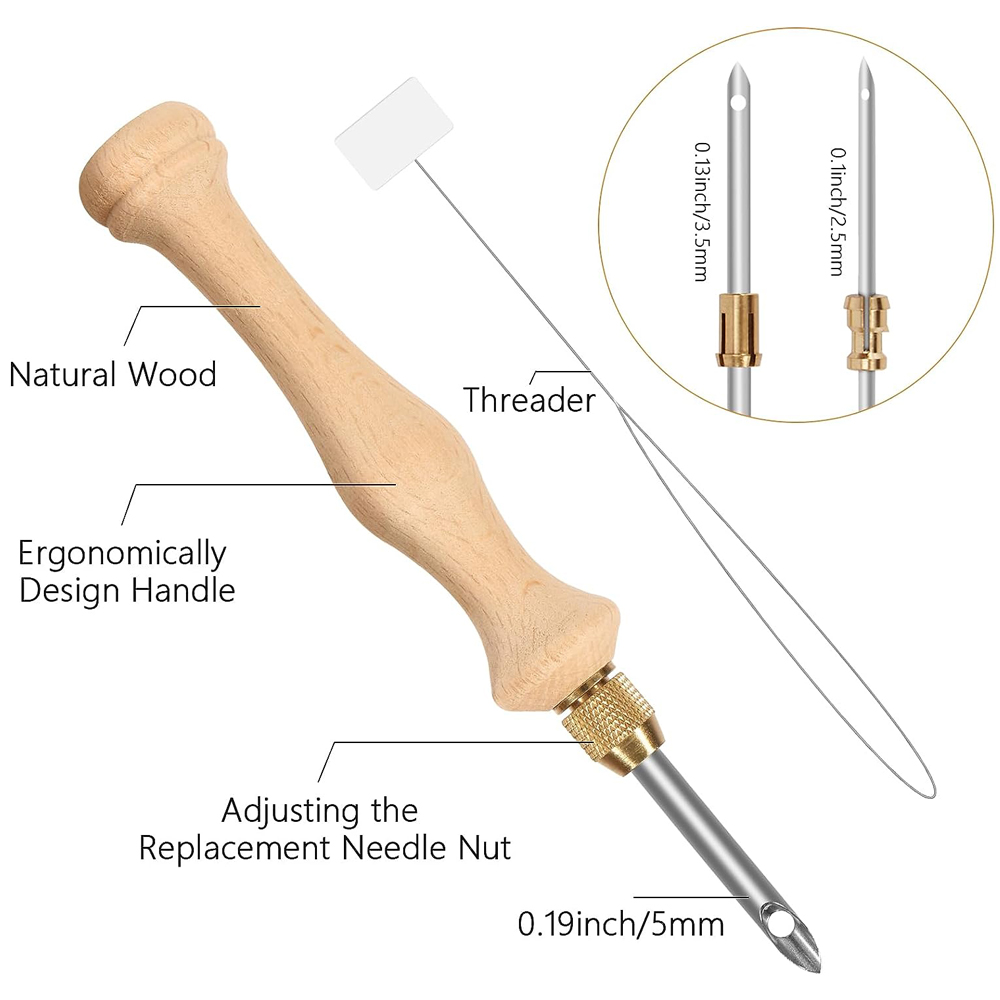 パンチニードルスターターキット 刺繍フープ付き 調節可能なニ - Punch Needle Handle のレビューと価格