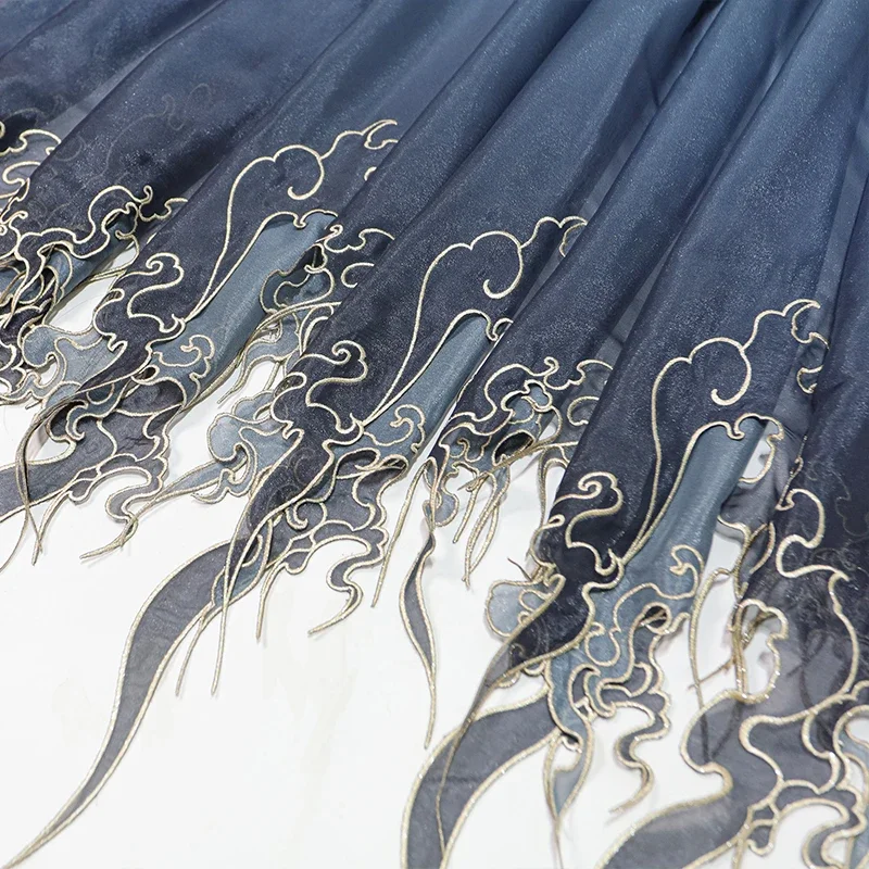 中国風刺繍蓮の葉グラデーション生地 DIY 漢服ドレススカー - Embroidery Designer のレビューと価格