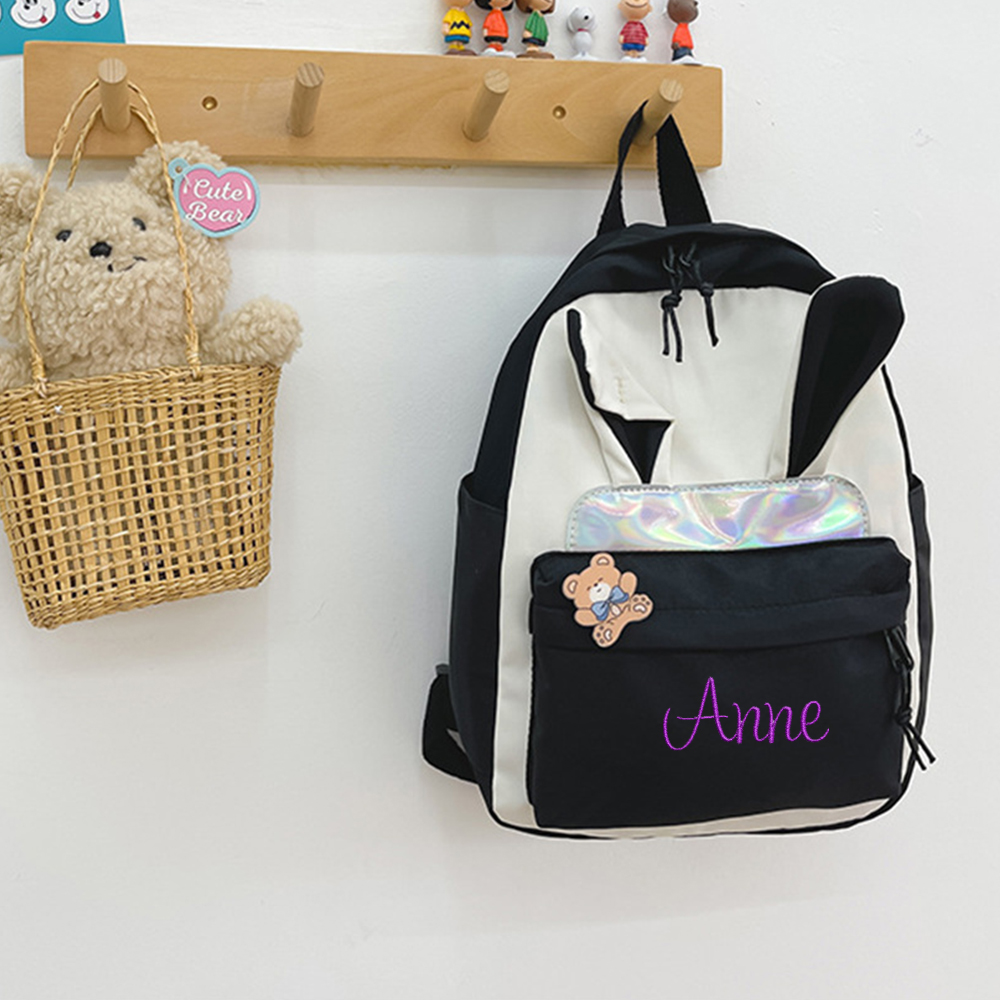刺繍入りの小さな男の子と女の子のウサギ耳バックパック - カ - Embroidery Xmas のレビューと価格