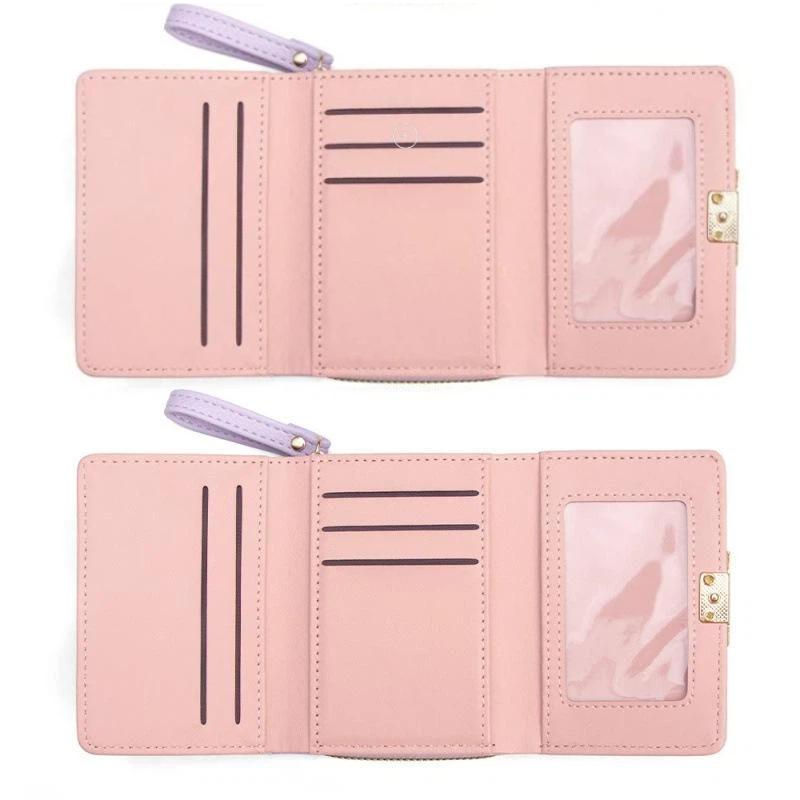 PUレザーショートウォレット 猫のバックルとハート刺繍付き  - Embroidery Wallet のレビューと価格