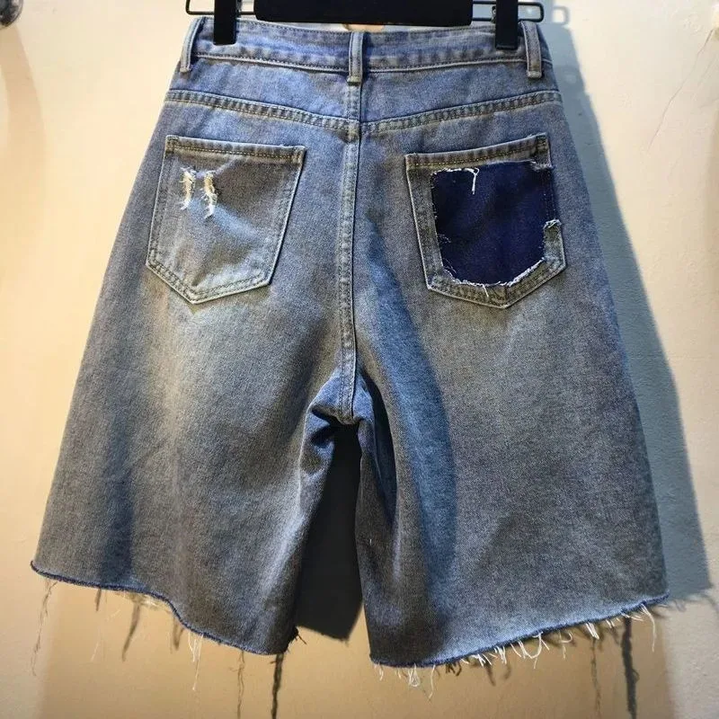 2025年夏 ショートパンツ ハイウエスト ジーンズ ホール - Embroidery Jeans Sakura のレビューと価格