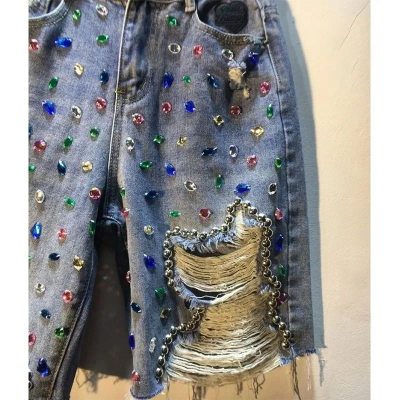 2025年夏 ショートパンツ ハイウエスト ジーンズ ホール - Embroidery Jeans Sakura のレビューと価格