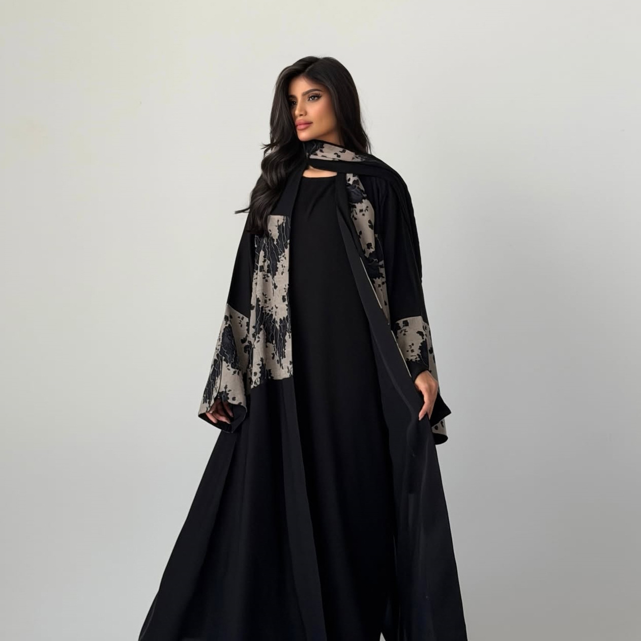 女性用イード・アバヤ・ヒジャブ2ピースセット、レースオープン - Embroidery Kaftan のレビューと価格